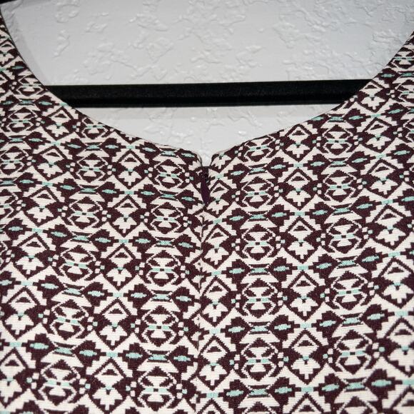 The Limited Cream & Purple Geometric A-Line Dress Size 2 Tall - Picture 7 of 7